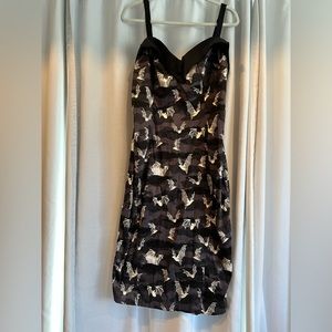 Bat Print Wiggle Dress NWT